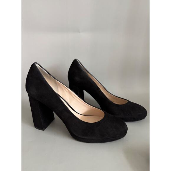Cole Haan Women's Renner Grand Pump Black Suede Block Heel Round Toe Size 9.5 - Picture 11 of 11